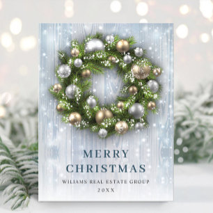 Elegant Christmas Ornament Corporate Greeting Postcard