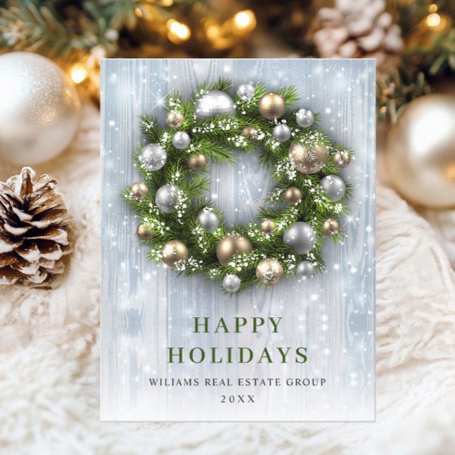 Elegant Christmas Ornament Corporate Greeting Postcard (Creator Uploaded)