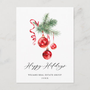 Elegant Christmas Ornament Corporate Greeting Postcard
