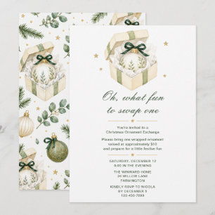 Elegant Christmas Ornament Exchange Party Invitation