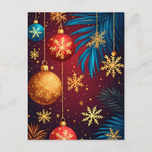 🎄 Elegant Christmas Ornament Glow ❄️ Festive Postcard