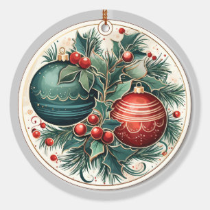 Elegant Christmas Ornament Greetings Sticker