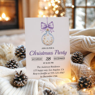 Elegant Christmas Ornament Holiday Party Invitation