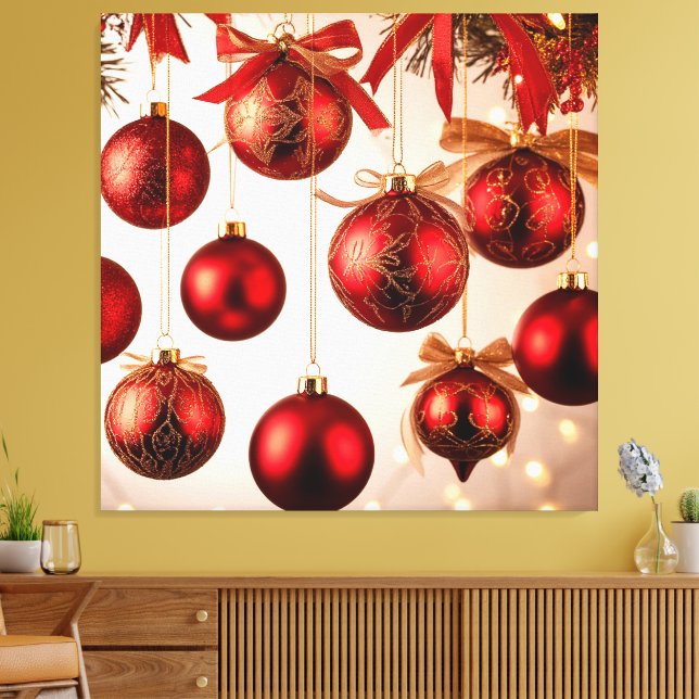 Elegant Christmas Ornaments Canvas Print (Insitu(LivingRoom))