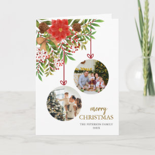 Elegant Christmas Ornaments Photo Greeting Card