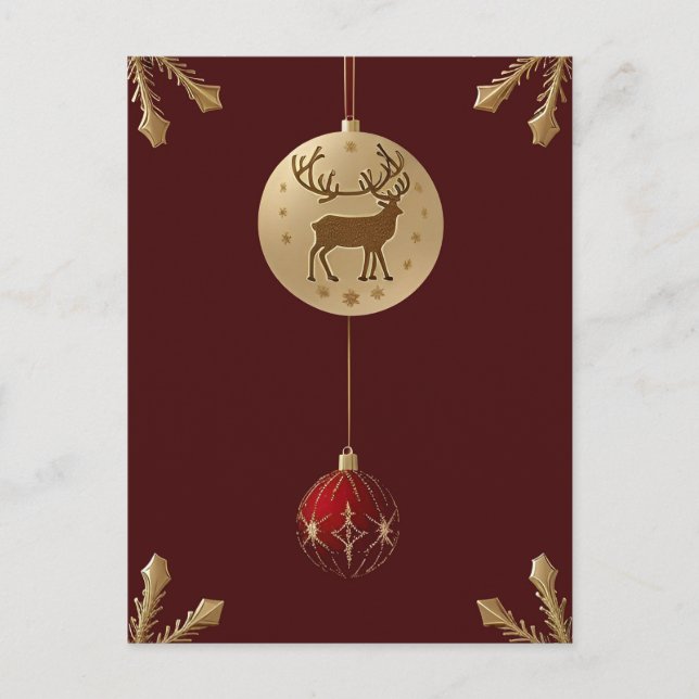 Elegant Christmas Ornaments Postcard (Front)