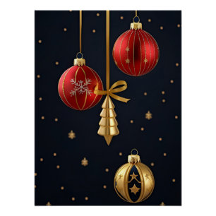 Elegant Christmas Ornaments Poster