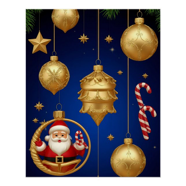 Elegant Christmas Ornaments Poster (Front)