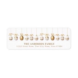 Elegant Christmas Ornaments Return Address Labels