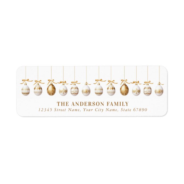 Elegant Christmas Ornaments Return Address Labels (Front)