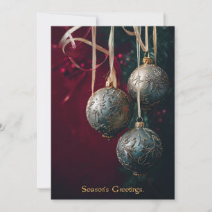 Elegant Christmas Ornaments - Season's Greetings Holiday Card