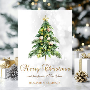 Elegant Christmas Palm Tree Seashells Bokeh Holiday Card