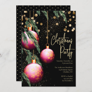Elegant Christmas Party Custom Invitation