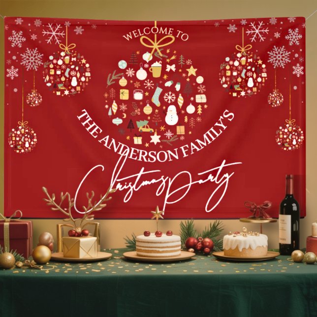Elegant Christmas Party Festive Holiday Minimalist Banner (Creator Uploaded)