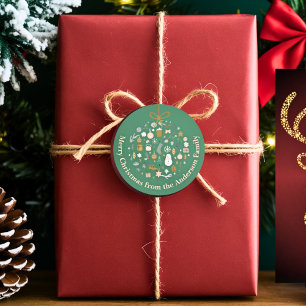 Elegant Christmas Party Festive Holiday Minimalist Classic Round Sticker