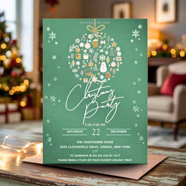 Elegant Christmas Party Festive Holiday Minimalist Invitation (Creator Uploaded)