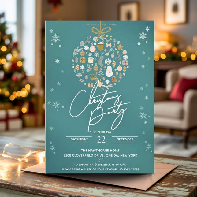 Elegant Christmas Party Festive Holiday Minimalist Invitation (Creator Uploaded)