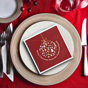 Elegant Christmas Party Festive Holiday Minimalist Napkin