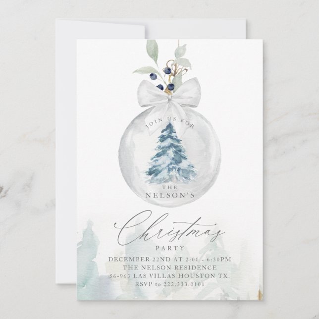 Elegant Christmas Party Invitation (Front)
