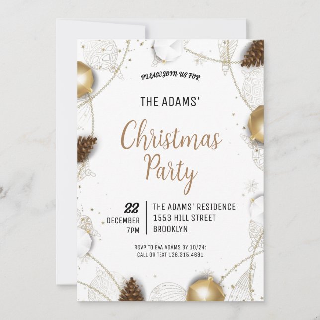 Elegant Christmas Party Invitation (Front)