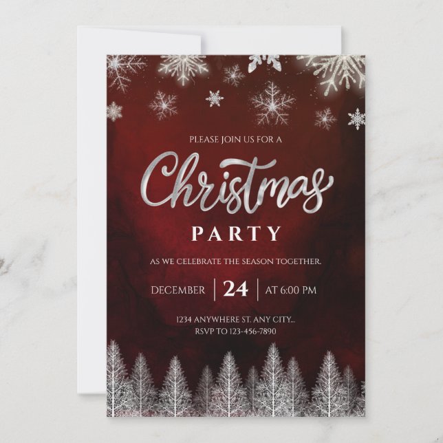 Elegant Christmas Party Invitation (Front)