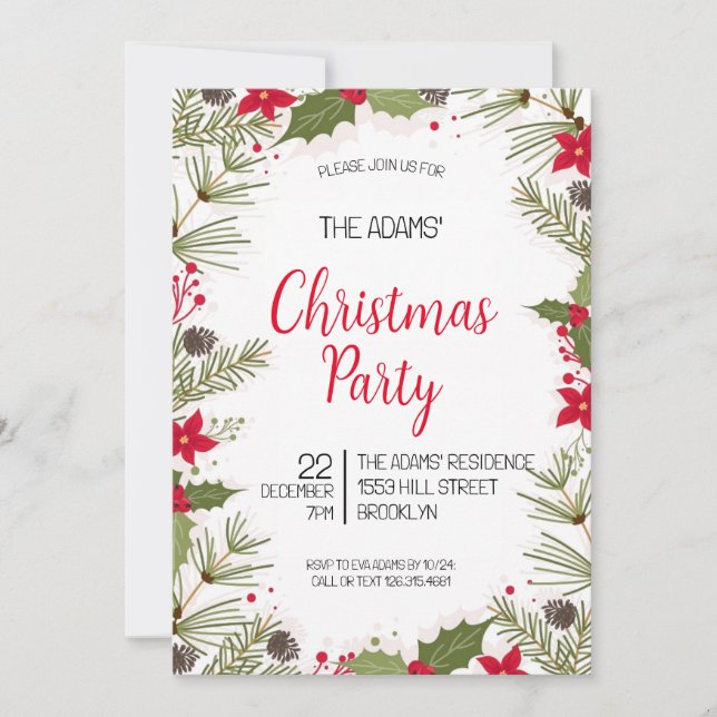Elegant Christmas Party Invitation (Front)