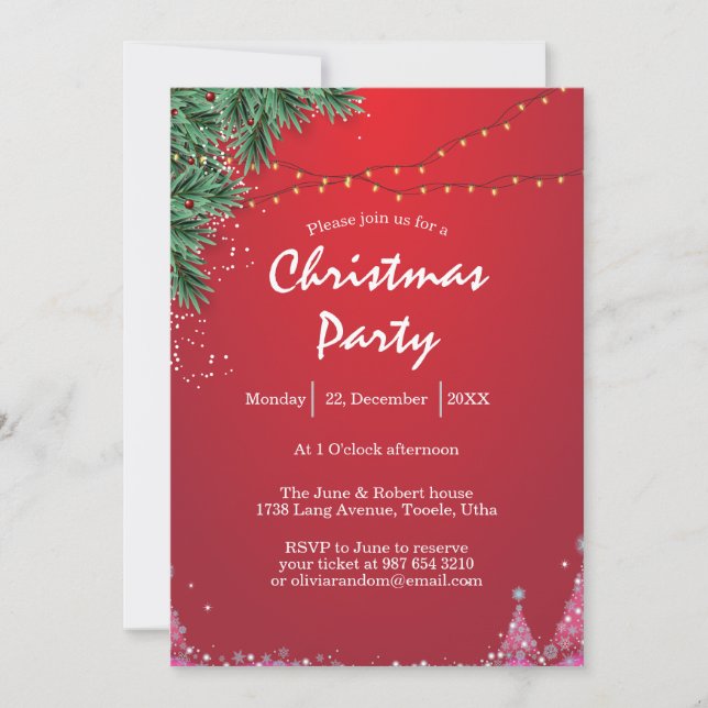 elegant christmas party invitation (Front)