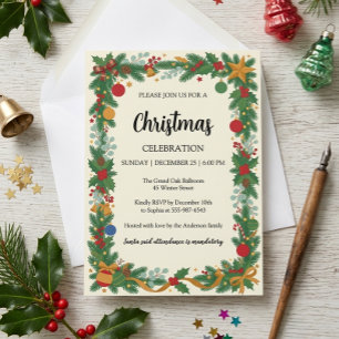 Elegant Christmas Party Invitation