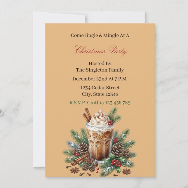 Elegant Christmas Party Invitation (Front)