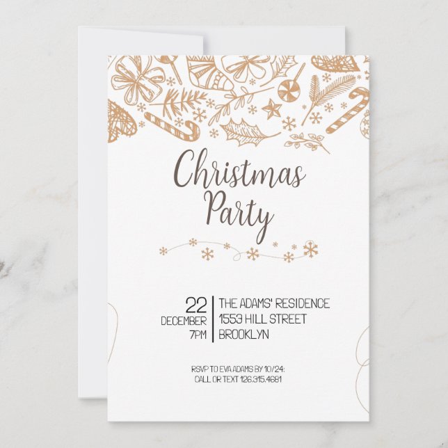 Elegant Christmas Party Invitation (Front)