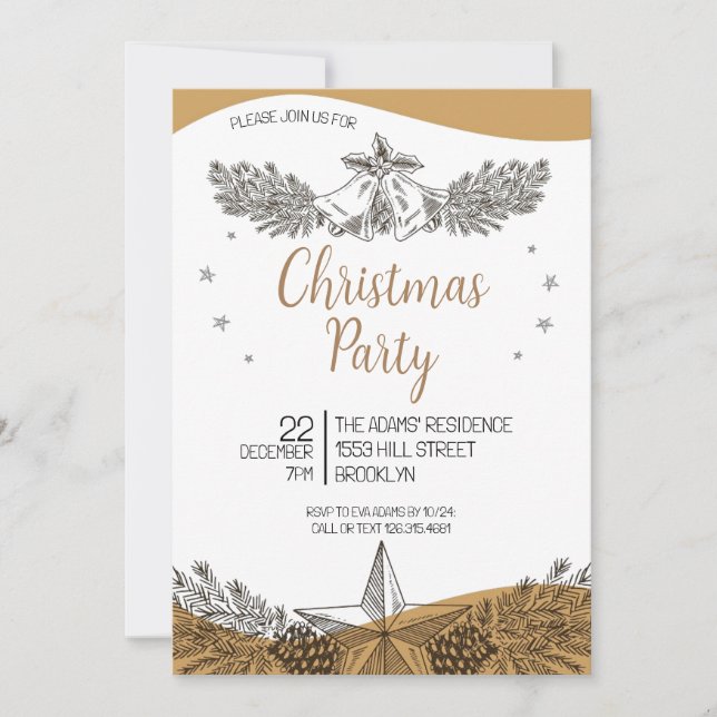 Elegant Christmas Party Invitation (Front)