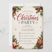 Elegant Christmas Party Invitation Card