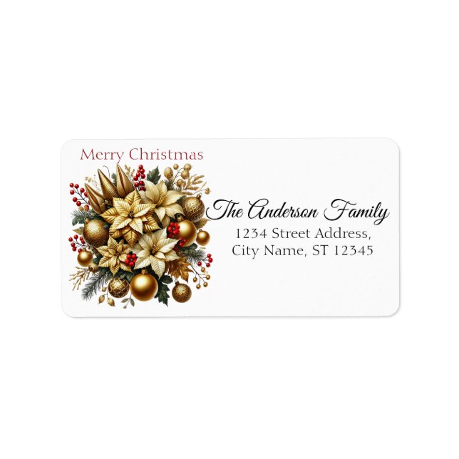 Elegant Christmas Party Modern Label (Front)