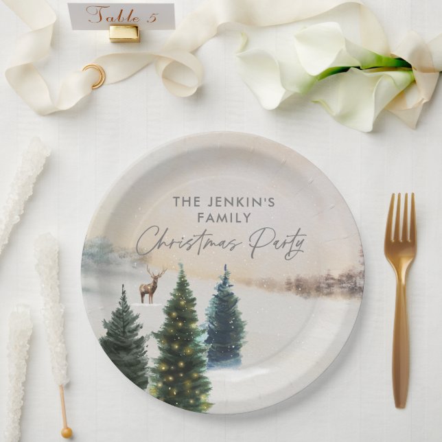 Elegant Christmas Party Paper Plates (Wedding)