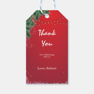 elegant christmas party thank you card gift tags
