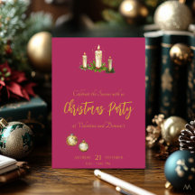 Elegant Christmas Party with Candle Trio on Pink