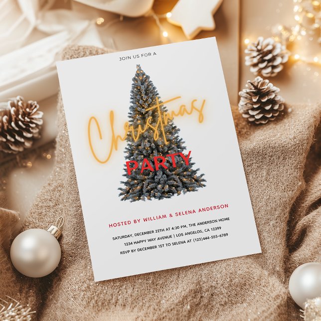Elegant Christmas Party With Festive Tree Invitation (Creator Uploaded)