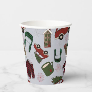 Elegant Christmas Pattern     Paper Cups