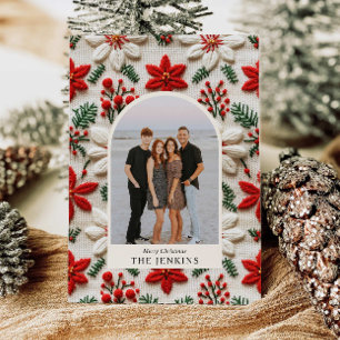 Elegant Christmas Photo Arch Holiday Card