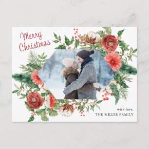 Elegant Christmas Photo Holiday Postcard