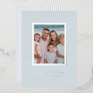 Elegant Christmas Photo Light Blue  