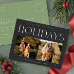Elegant Christmas Photo | Modern Family Hoilday Postcard<br><div class="desc">Celebrate the holiday season with this Elegant Christmas Photo | Modern Family Hoilday Postcard. Featuring a clean and minimalistic design,  this card beautifully showcases your favourite family moments with two photos.</div>