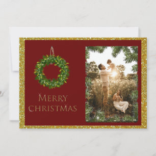 Elegant Christmas Photo Personalise Name Holiday Card