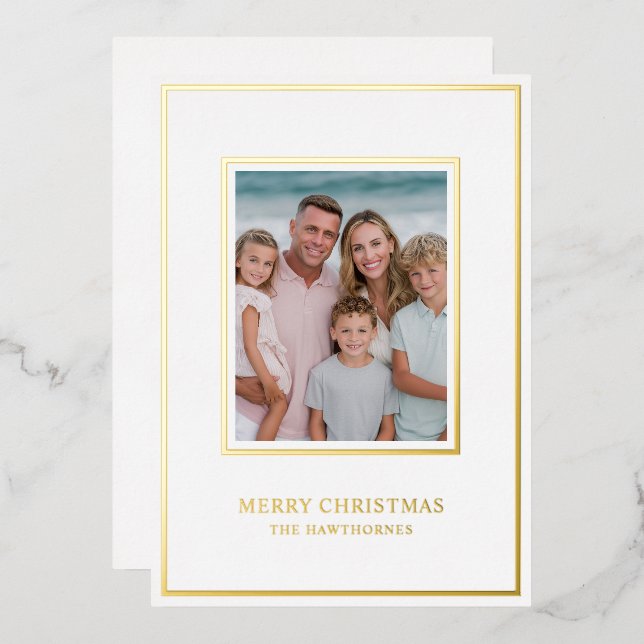 Elegant Christmas Photo Simple (Front/Back)