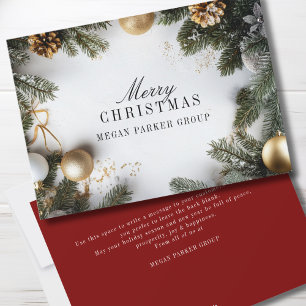 Elegant Christmas Pine Tree Business Holiday Card