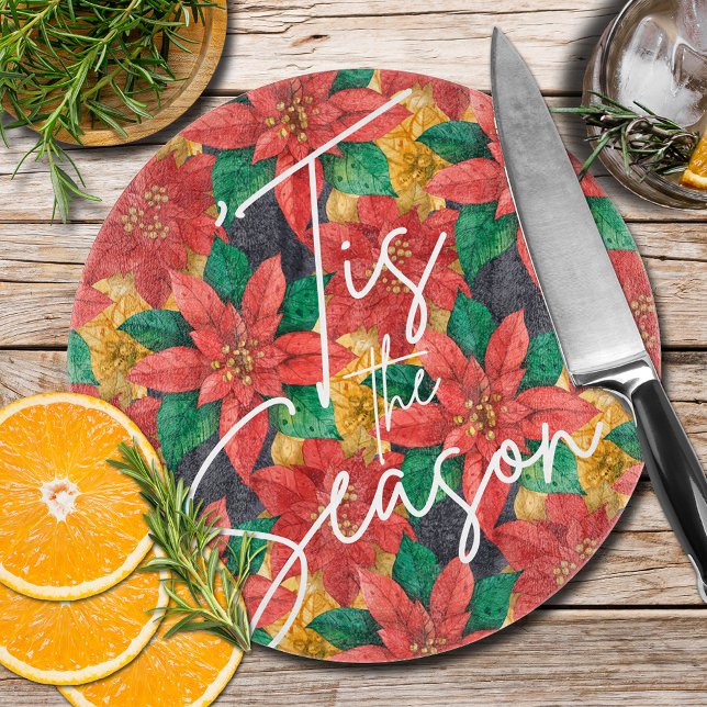 Elegant Christmas Poinsettias Cutting Board (Creator Uploaded)