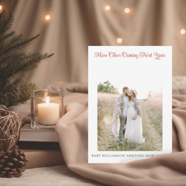 Elegant Christmas Pregnancy Photo Announcement (Creator Uploaded)