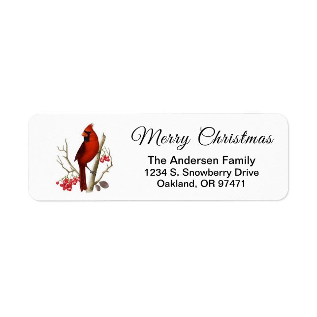 Elegant Christmas Red Cardinal Bird (Front)