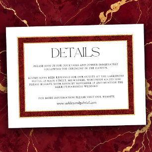 Elegant Christmas Red Damask Border Enclosure Card