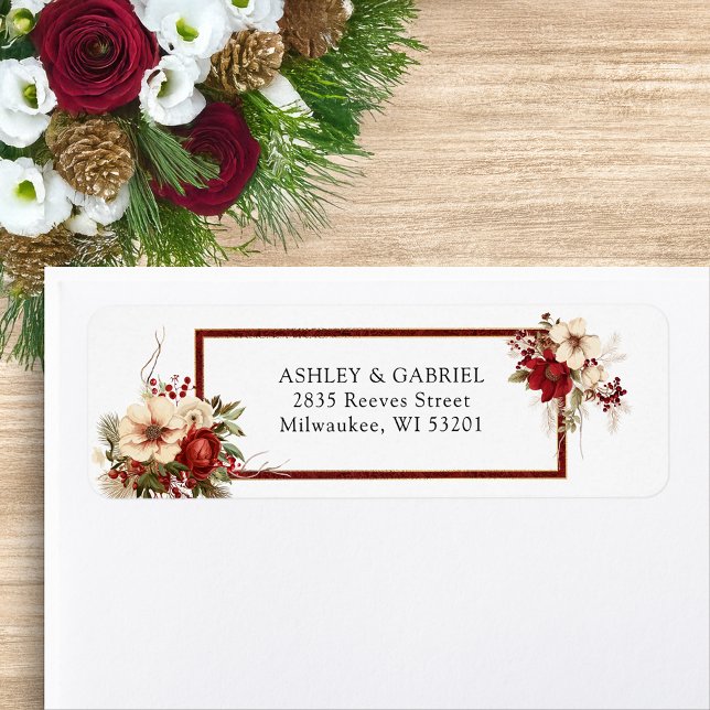 Elegant Christmas Red Damask Floral (Creator Uploaded)